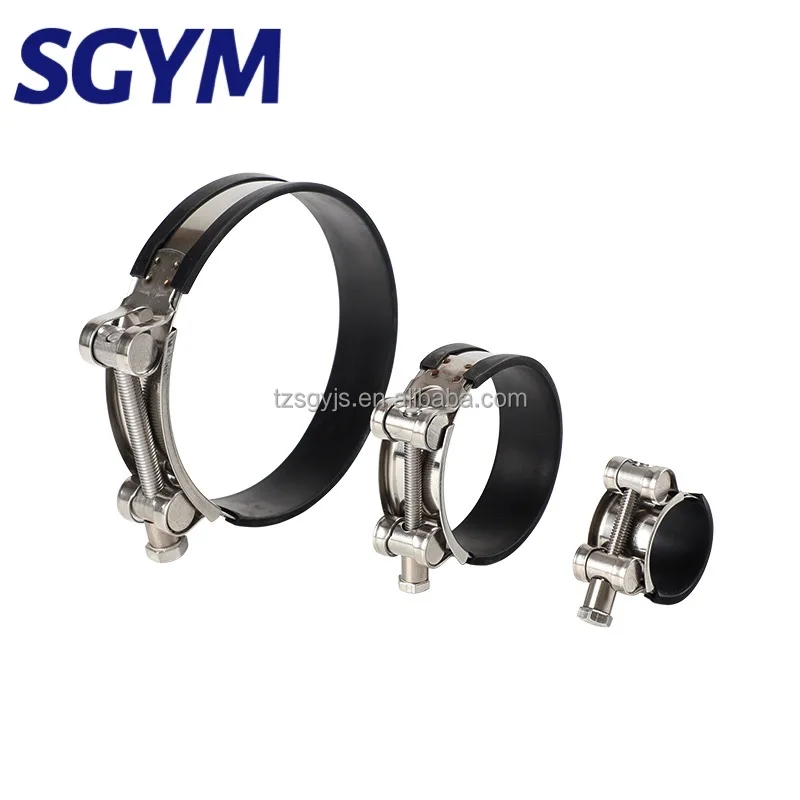Rubber Cushioned Hose Clamp 304 Stainless Steel 17-434mm Many Sizes Exhaust Circular Air Water Pipe Clip Fasteners