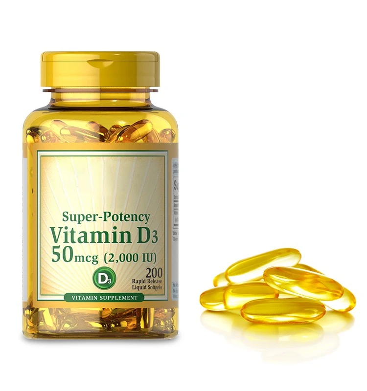 Wholesales Bulk Gmp Factory Vitamin D3 Softgel 5000 Iu Vitamin D3 Vegan Soft Capsule Support Calcium & Bone Metabolism