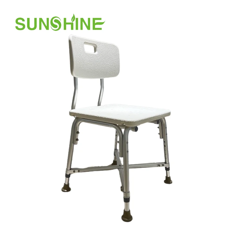 BA399 Big Seat Heavy Duty Shower Chair Bariatric Strong Bearing Capacity Aluminum Bath Chair With Large Seat and Backrest