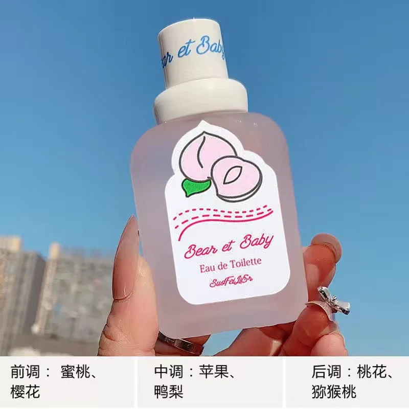 Oem Pink Box Bear Baby Perfume Girl Student Baby Peach Milk Light Kid Perfume Spray Body Mist