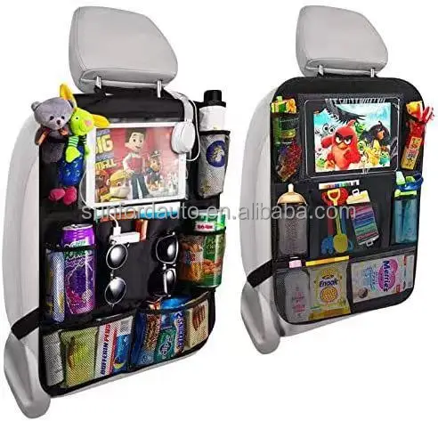 car storage bag with Clear Screen Tablet Holder Kick Mats back seat Car Organizer