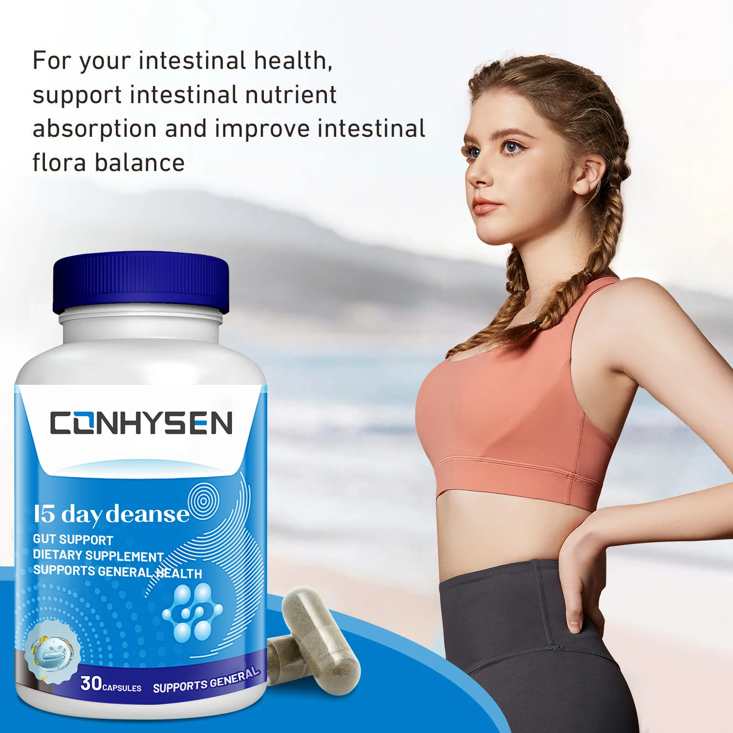 Private Label Health Supplement 15 Day Gut Cleanse and Detox Capsules for Digestive Health & Gut Health