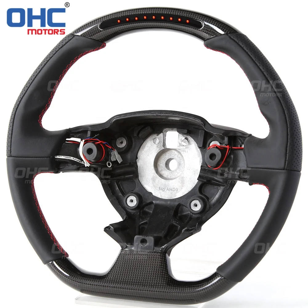 LED Real Carbon Fiber Steering Wheel for Ferrari 458 488 California T F12 Sergio Berlinetta 12-17 Steering Wheels OHC MOTORS