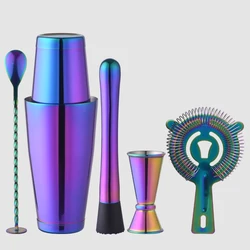 Factory Direct 800ml color plating stainless steel bar mixing spoon dudes boston shaker cocktail shaker luxury with jigger