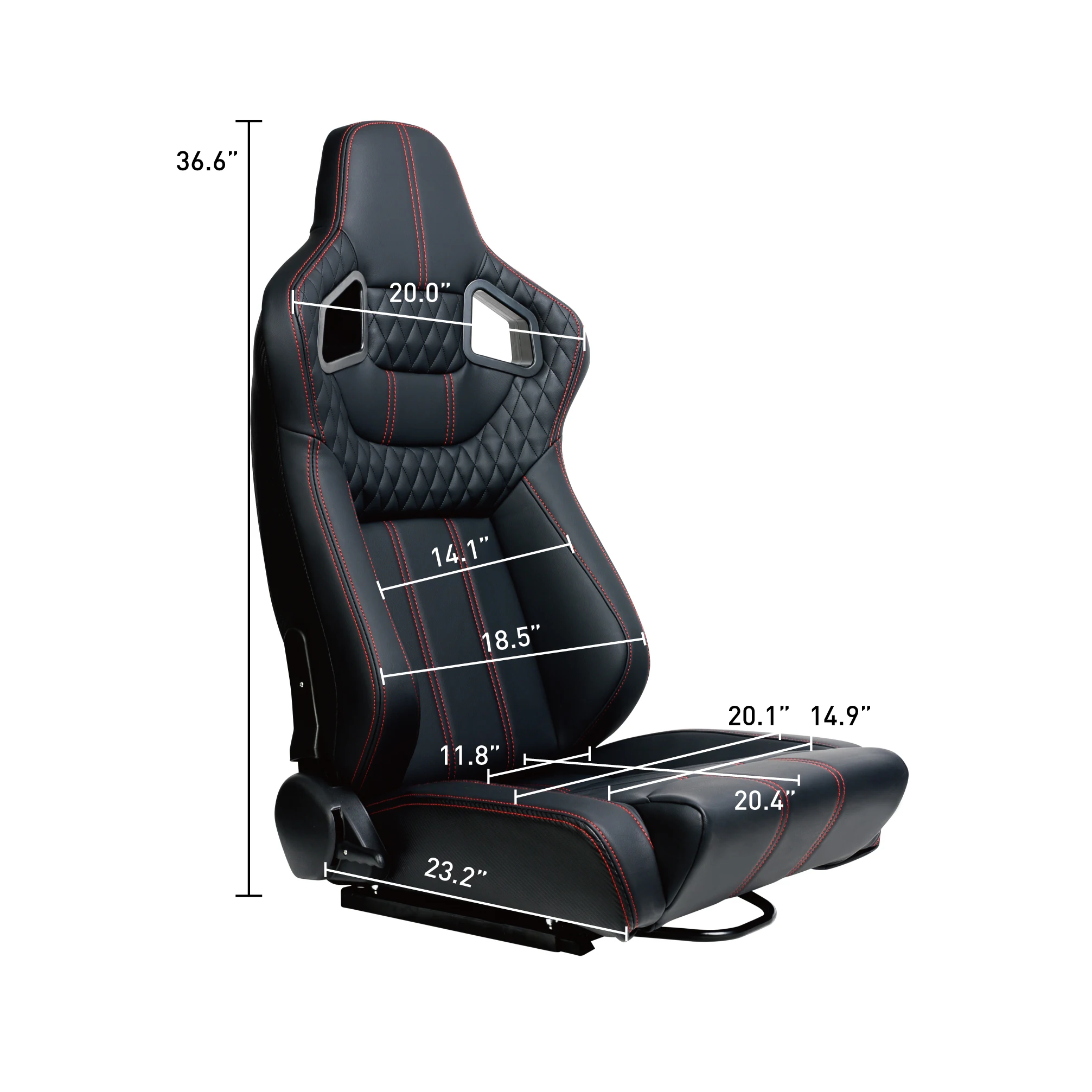 JIABEIR 9005 Black Car Seats High Quality Sport Adjustable Bucket SIM Racing for BMW & Honda Made of Leather Material Seats