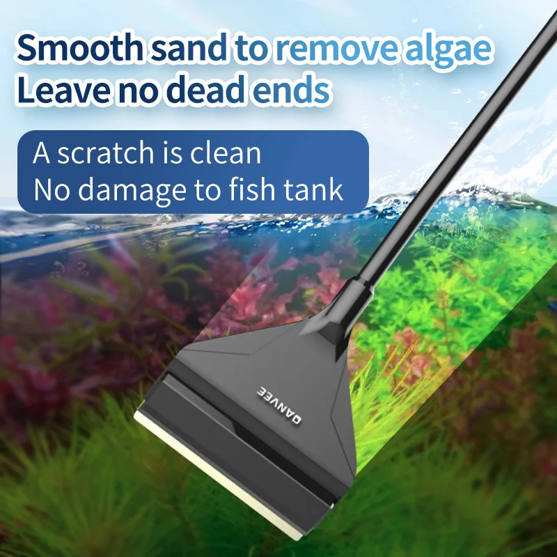 QANVEE Glass Aquarium Algae Scraper 10 Stainless Steel Blades Convenient Aquarium Cleaning Tools