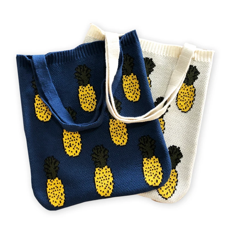 
New design easy carry pineapple printed bag for knitting needles 
