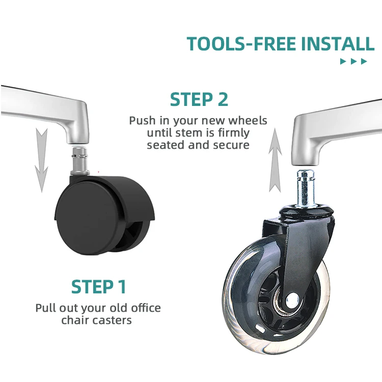 For All Floors Replacement Wheel Office Chair Caster Wheels For All Floors Replacement Wheel 3  Inch Furniture Caster