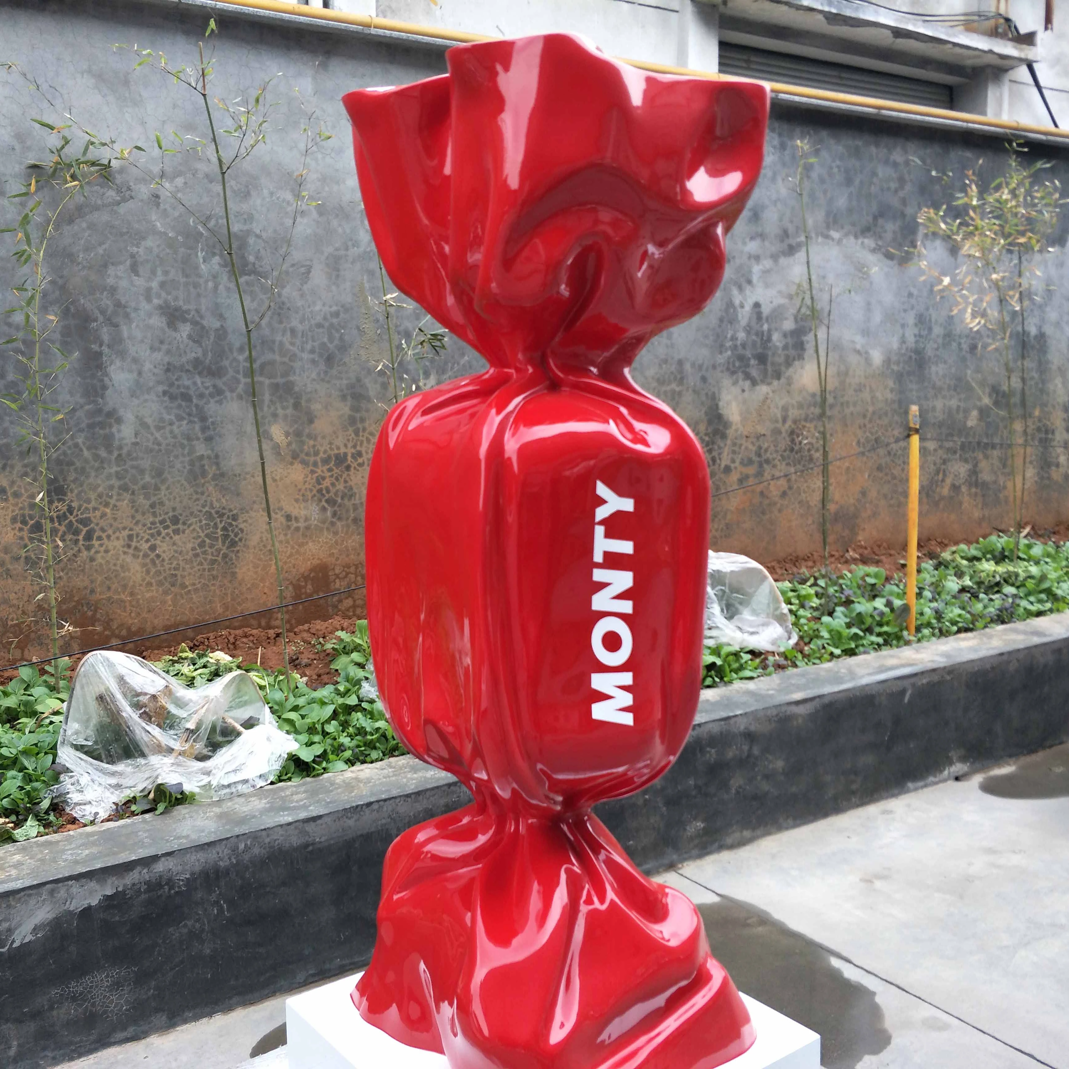 Modern art window display candy statue garden park landscape ornaments home yard Christmas decor resin fiberglass sculpture