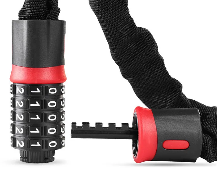 2020 New Design 5 Digit Combination Bike Anti-theft Bicycle Chain Password Lock,Mountain Bike Steel Lock