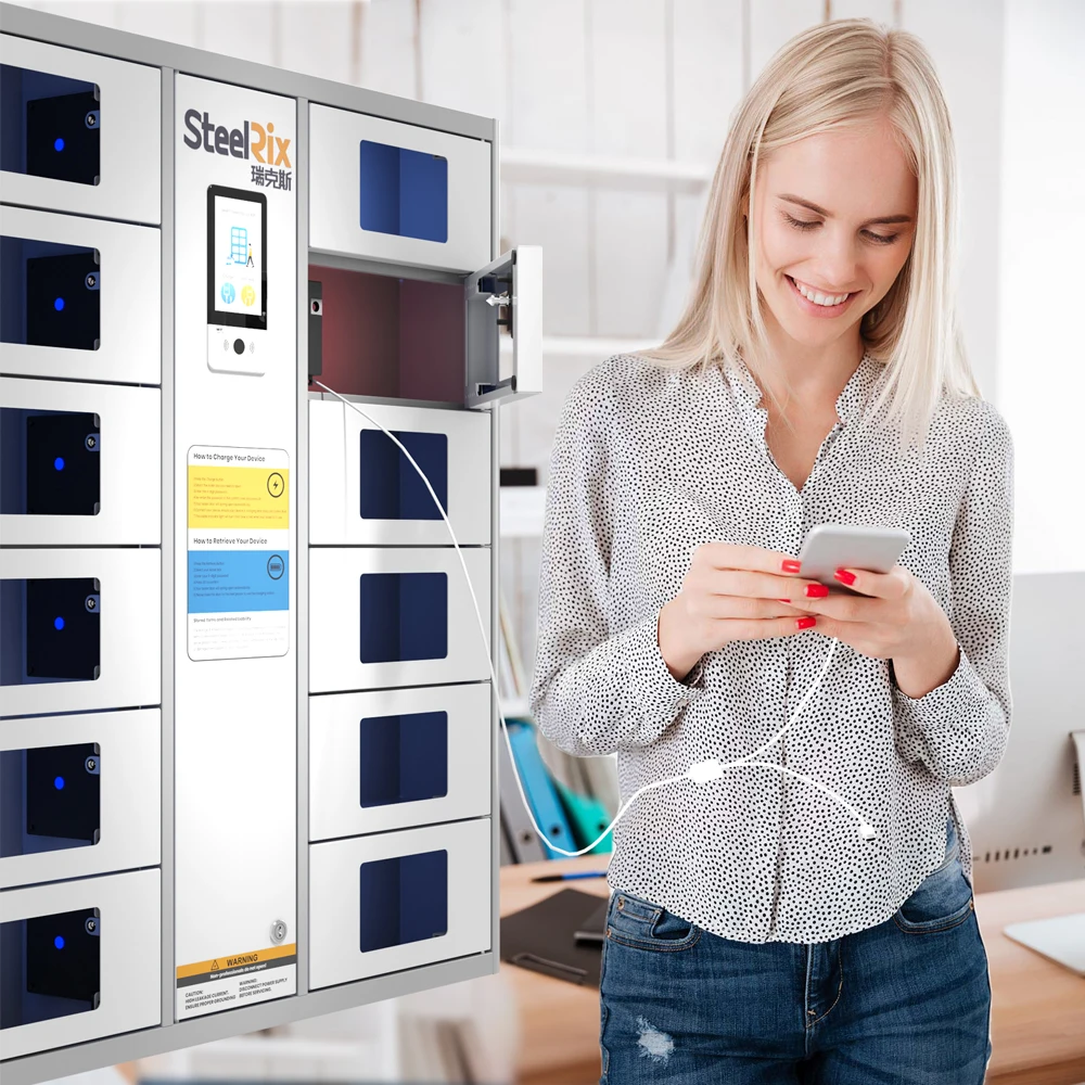 6 12 24 Door Mobile Phone Charging Locker School Cellphone Storage Locker Electronic Phone Locker