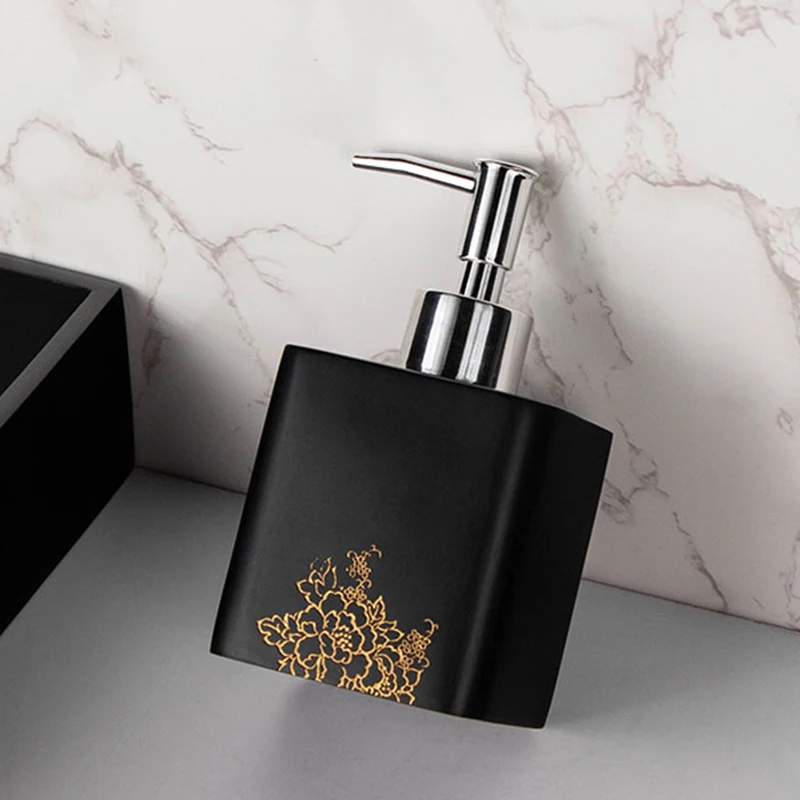 Gold Carved Shampoo Dispenser Pump Liquid Soap Essential Empty Bottle Oils Lotions Bottle Matte Soap Bottle