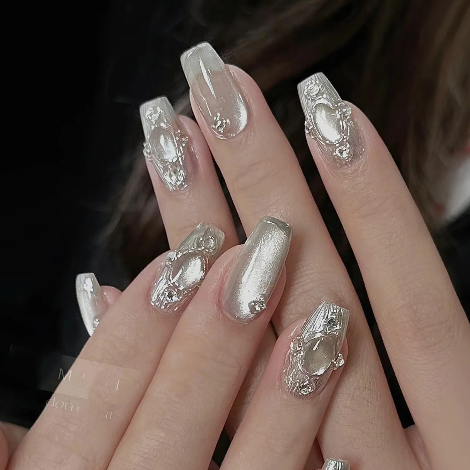 Porcelain White Cat Eye Nail Decoration DIY Fine Powder Magnetic Powder With Mirror Flash Art Decoration
