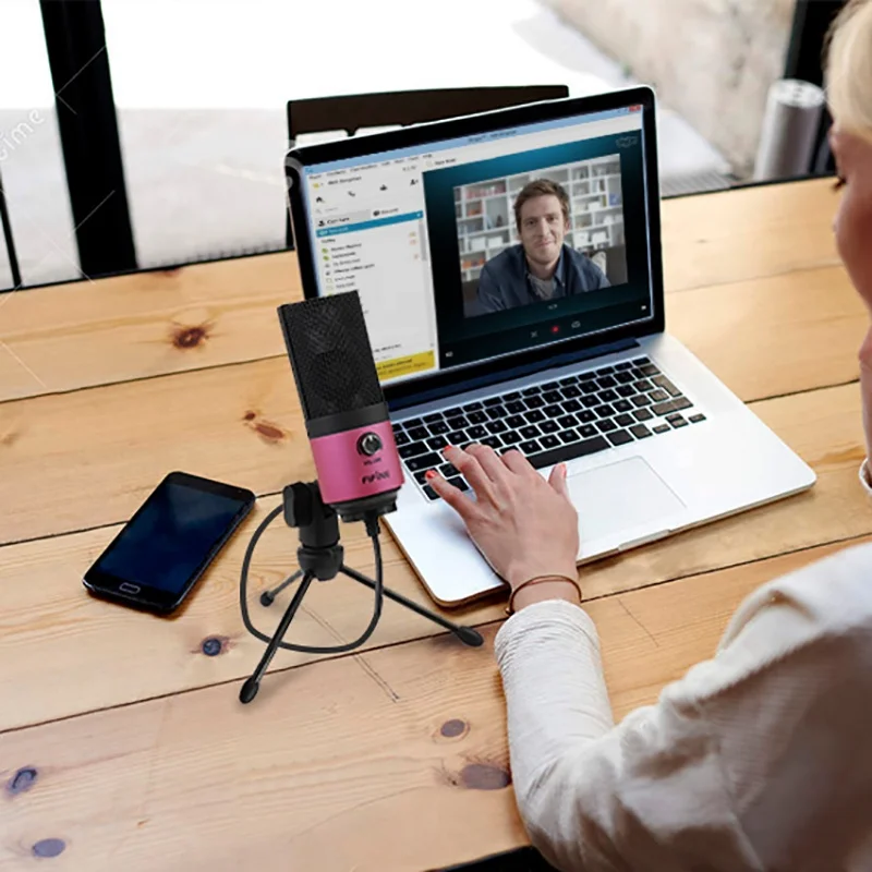 Fifine K669 высококачественный ПК микрофон usb конденсаторный профессиональный Подкаст микрофоны