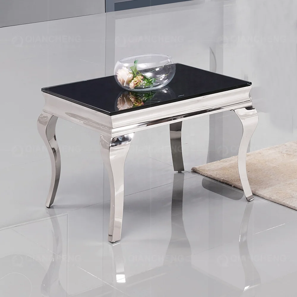Modern design side coffee table for living room furniture luxury mirrored metal stainless steel side table