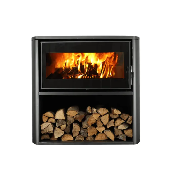 High Quality New Arrival Wood Burning Fireplace with Curved Screen Separate Design High Heat Resistance