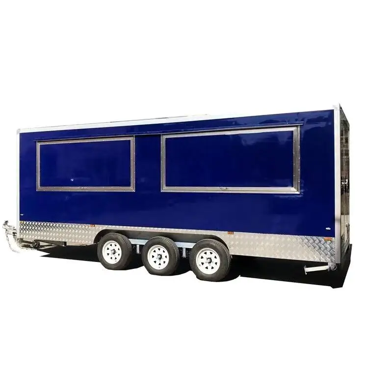Durable Concession Trailer Fully Equipped Street Food Cart With Grills Mobile Kitchen BBQ Smoker Trailer Food Trailer