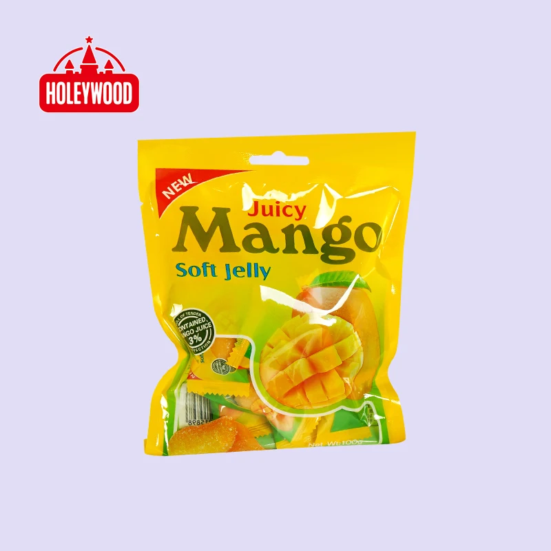 Holeywood 3D Mango Flavored Gummy Candy 12g Specialty Chinese Halal Soft Fruit Sour Bulk Wholesale Bag Sweet Fruity Taste