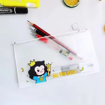 PVC Plastic Transparent School Product Clear Waterproof student Stationery Bag