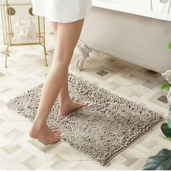 Click Bathroom Rug 50 x 80 Cm Non-Slip Premium Microfiber Chenille Soft Washable Water Absorbent Bath Mat
