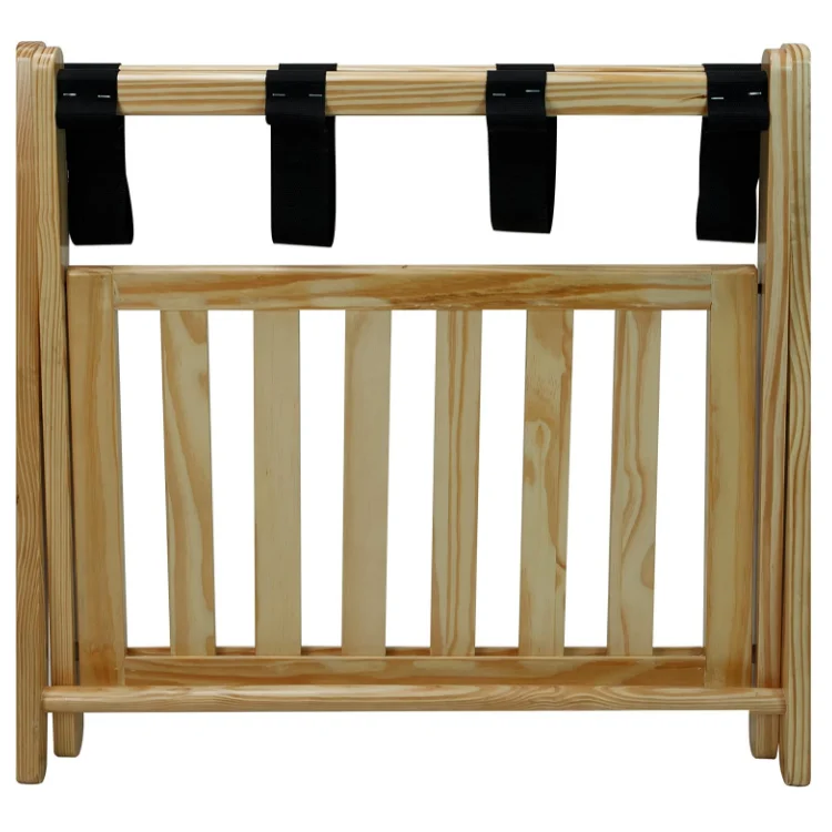 QUAWE Wholesale Custom Practical Eco-Friendly Folding Function Bamboo Luggage Stand With Shoe Rack