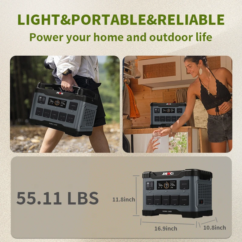 Senci 2400 Вт 2150wh батарея LIFEPO4 портативная электростанция резервная 110 В чистая Синусоидальная волна розетка переменного тока Солнечная генераторная