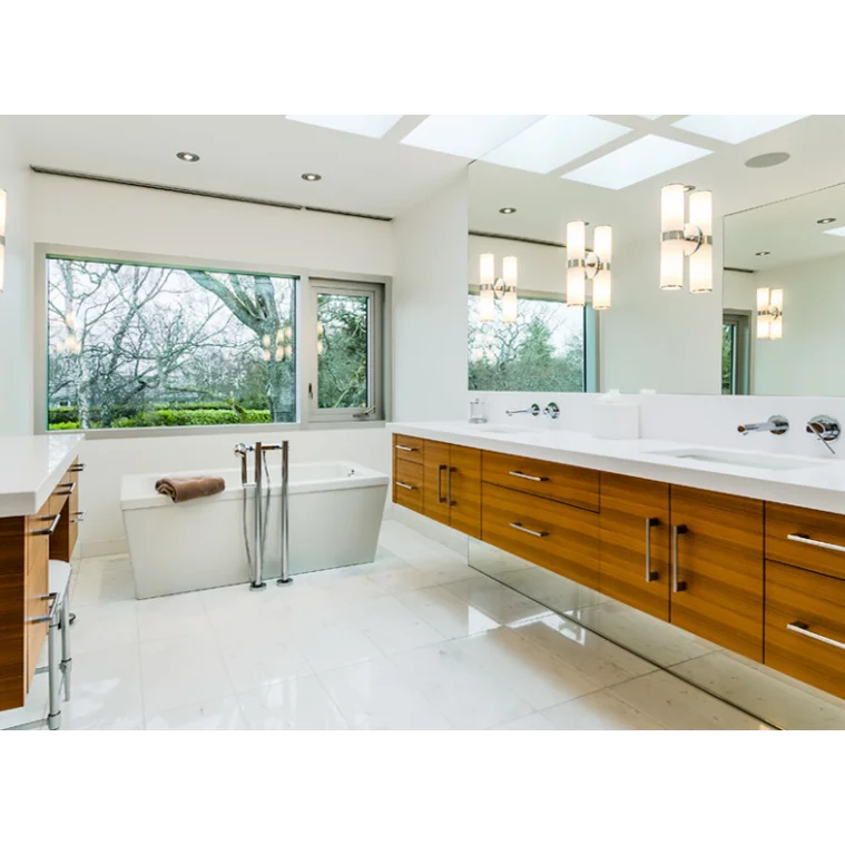 modern White shaker luxury solid wood double  Skirt bathtub used  bathroom cabinet