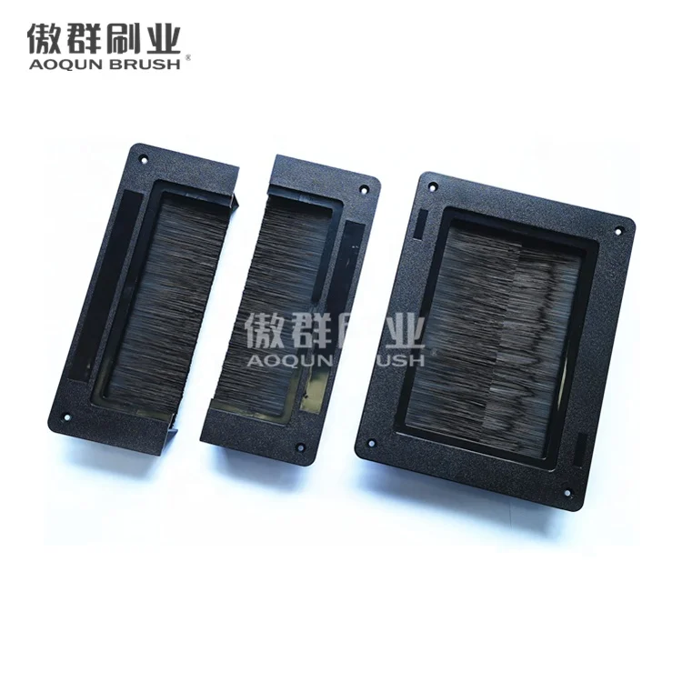 1U Cable Raised Floor Grommet Brush