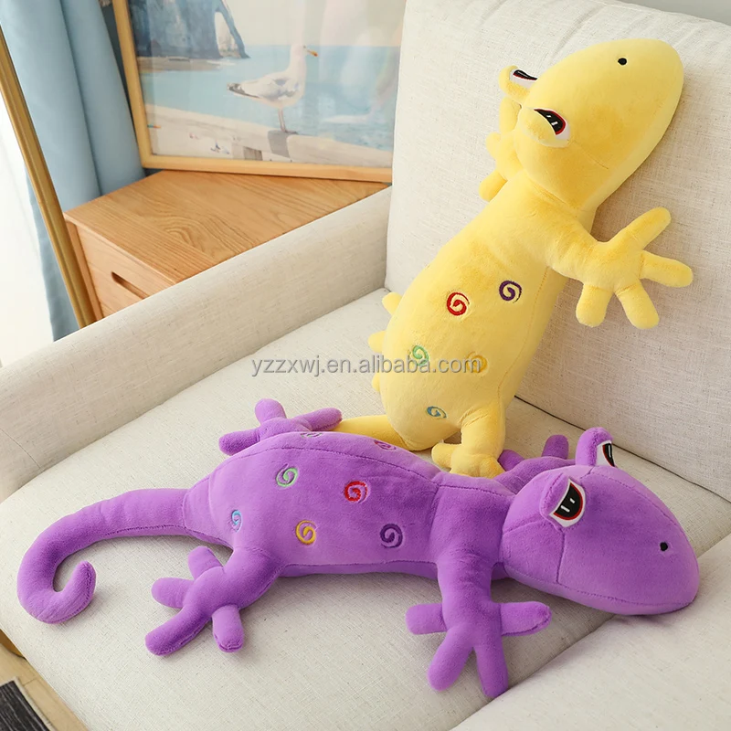 Realistic Colorful Stuffed Gecko Plush Toy Monster Soft Toy Manufacturer Creative Long Tail Animals Plushie Geckos