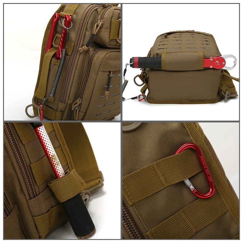 Outdoor Large Capacity Chest Pack for Men Traveling Fishing Backpack 20L Tackle Sling Bag