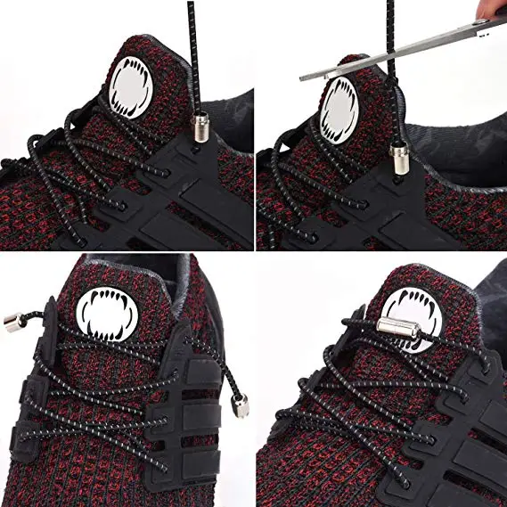 3mm Round Metal Screw No Tie Elastic Shoelaces Replacement With Capsule Locks Fits For Sneaker Adults And Kids