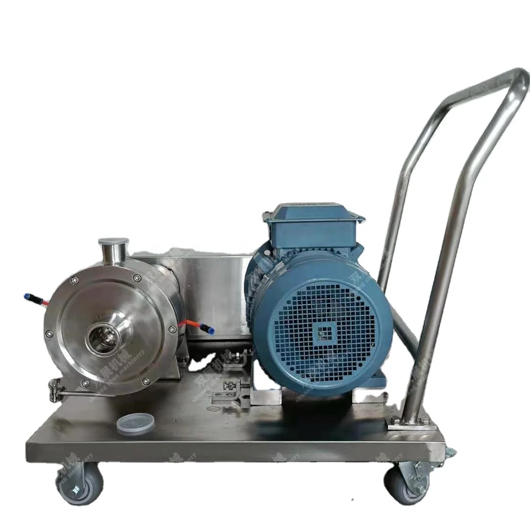 Stainless Steel Food Grade Inline Mixer Emulsifier Three Stage Homogenizing Pump with Trailer ABB motor