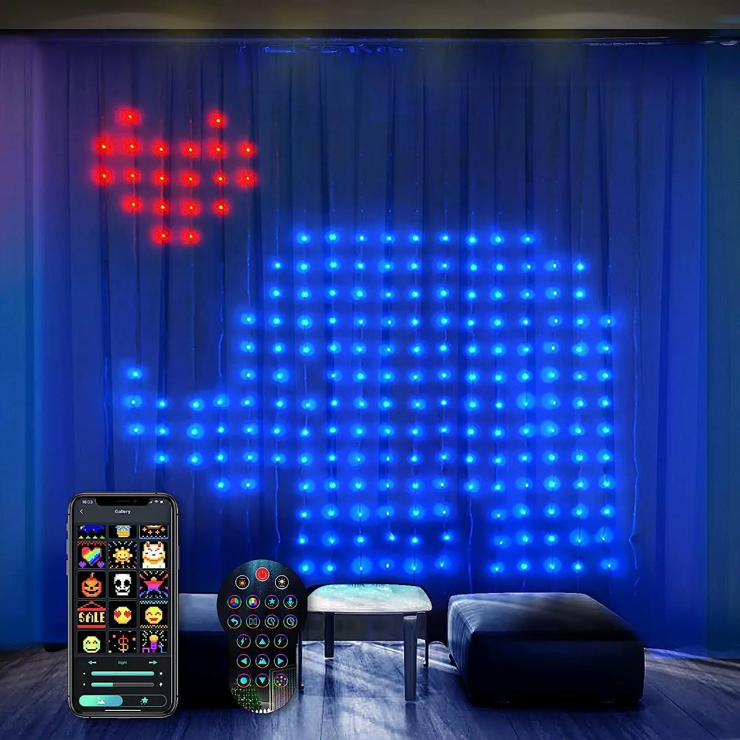Программируемый Сказочный занавес 400 светодиоды умные пиксельные огни Rgb управление приложением Diy текстовые светодиодные занавески Декор рождественские