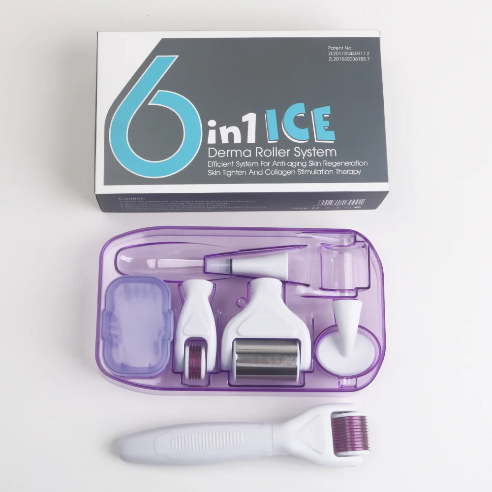  Новый DRS 6 в 1 микроиглы ролик Дерма льда 1200/720/300/12 Mirco иглы охлаждения derma ролика/дерма роллер