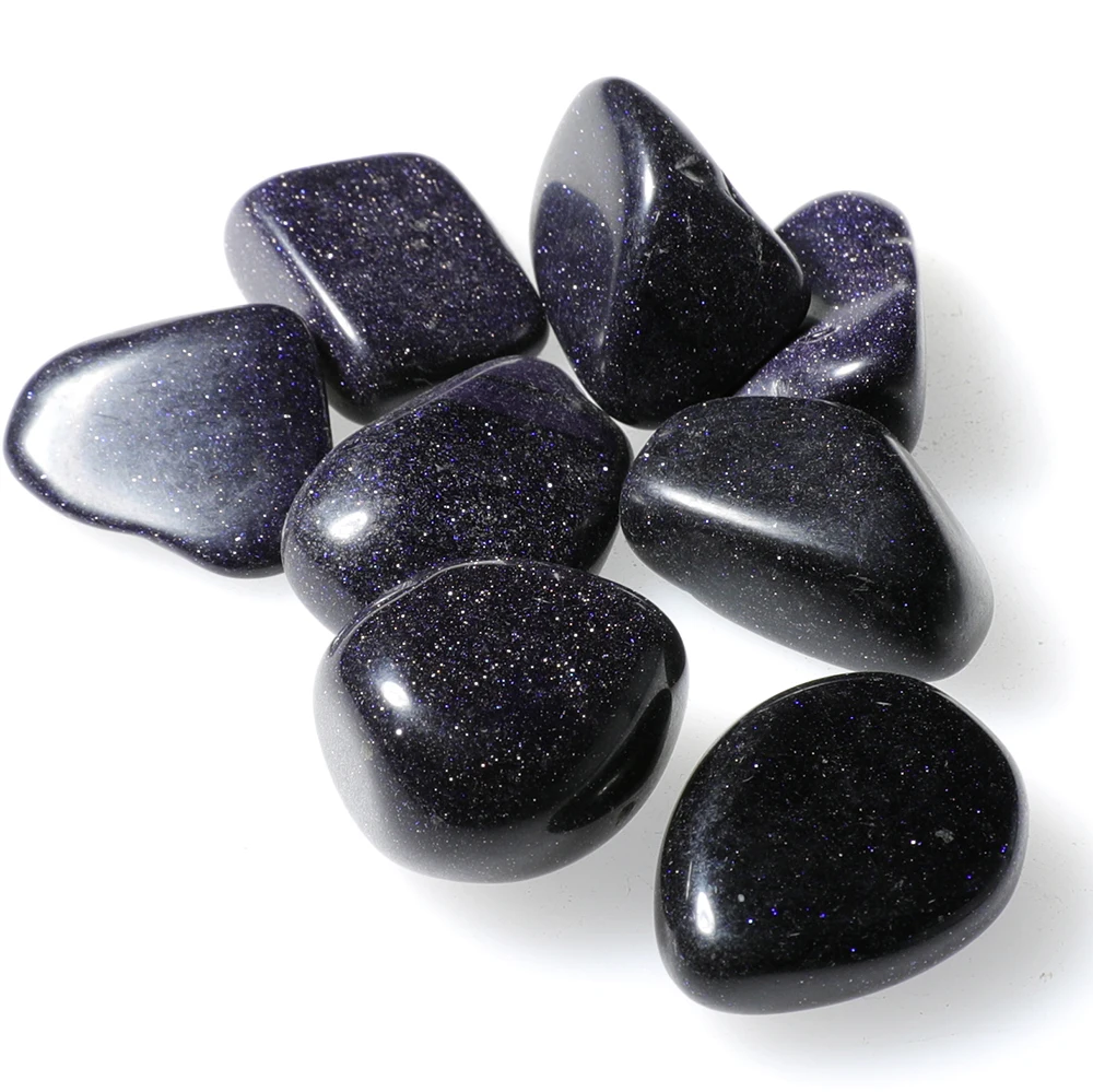 Natural Blue Sandstone Gravel Beads Irregular Undrilled Healing Stone For Jewelry Making Fish Tank Bonsai Decoration Garden