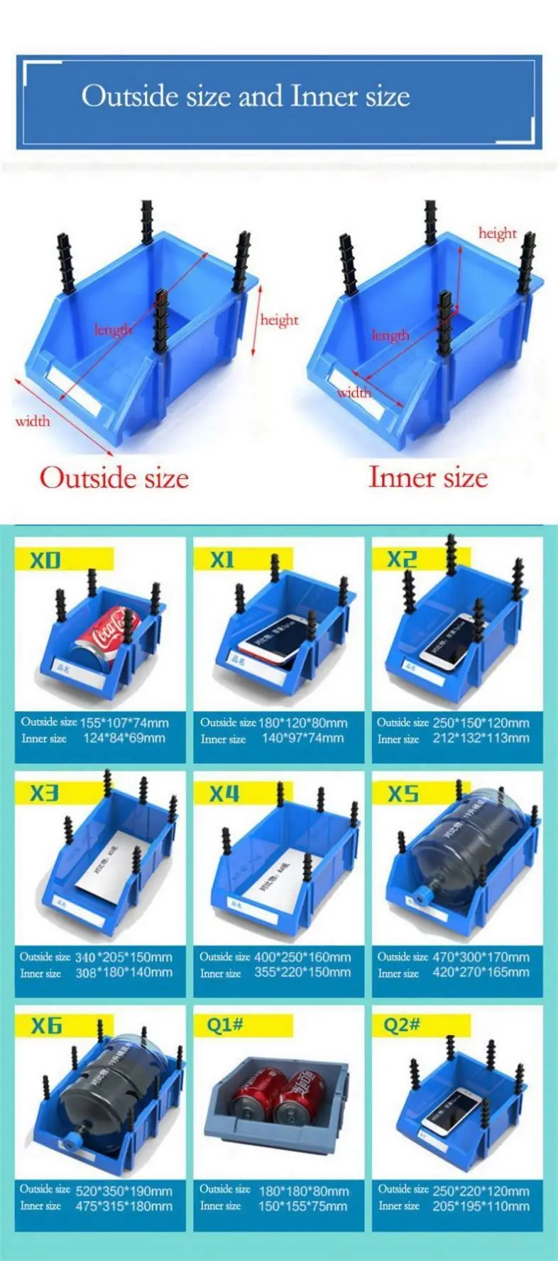 Plastic Accessories Truck Screw Boxes Accessory Hair Nail And Cabinets Tools /Storage Custom Boxing Gift Tool Storage Box