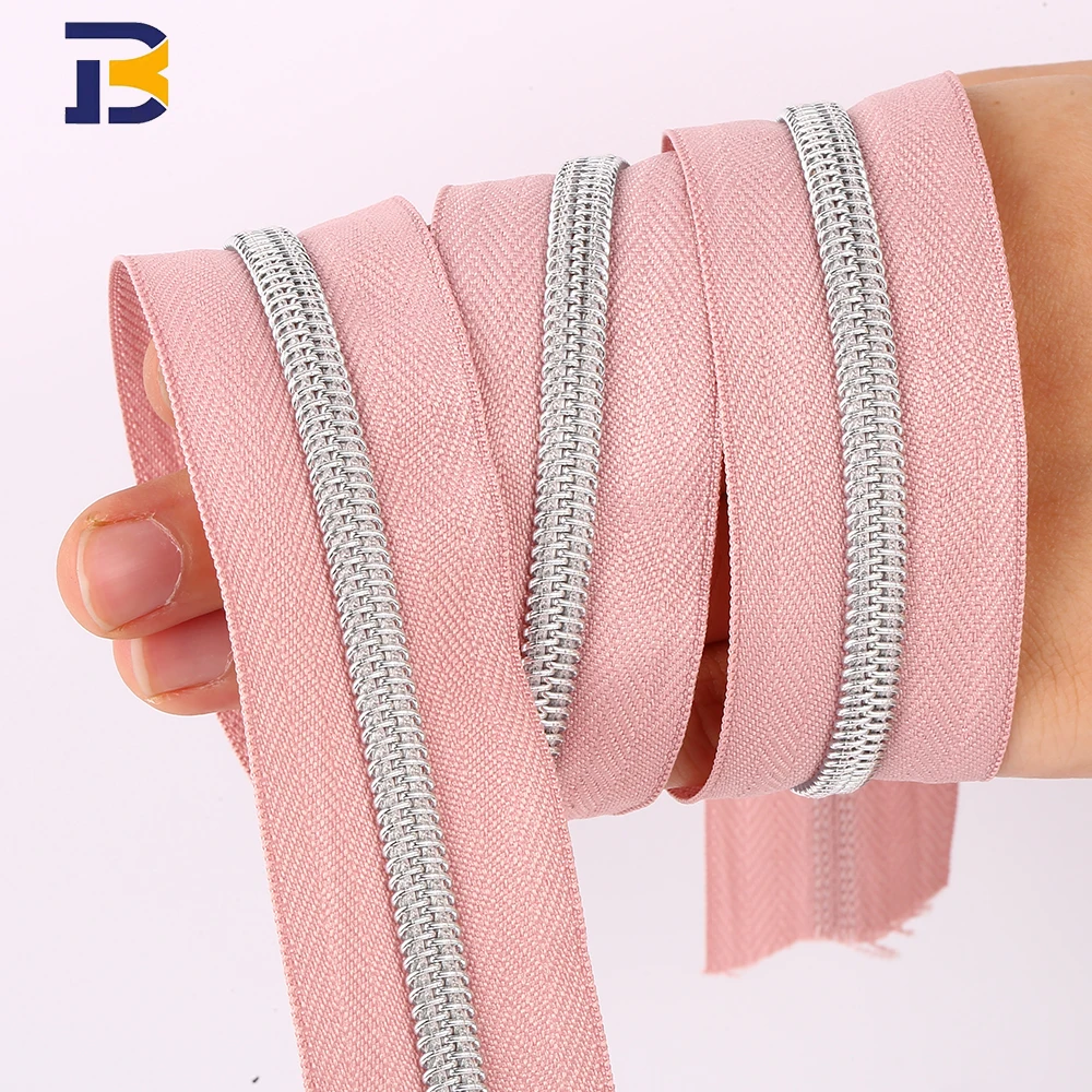 Custom 3# 4# 5# 7# 8# 10# Nylon Zipper Long Chain Roll Zipper Coil for Garment/Textile/Bags/Tent