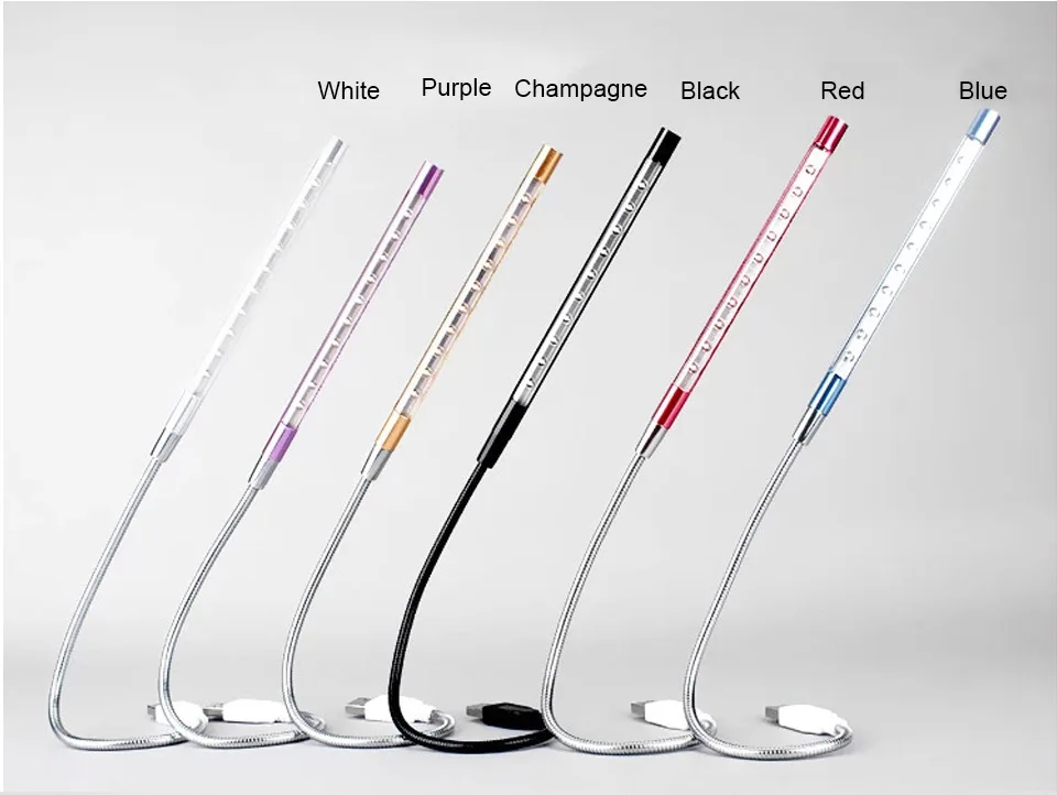 Lightweight and Convenient Desktop 10 LED Reading Light USB Interface Touch Switch for Laptop LED Reading Lighting