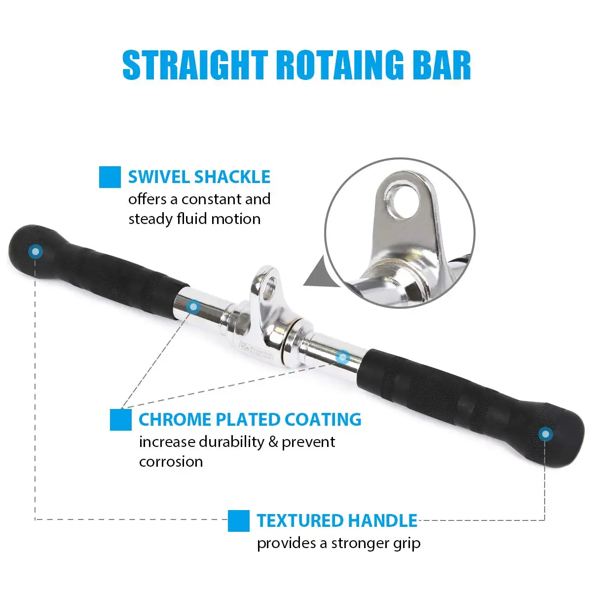 Triceps Rope LAT Pull Down Bar V with Rotation V-Shaped Cable Machine