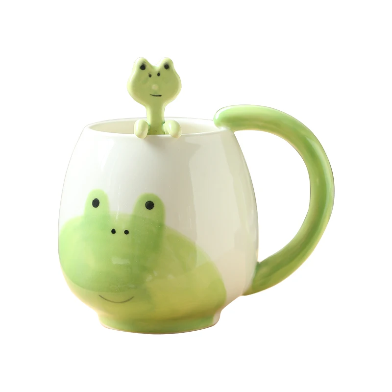 Ready to ship hot selings 2023 creative frog 15oz 450ml ceramic mug porcelain cup custom logo