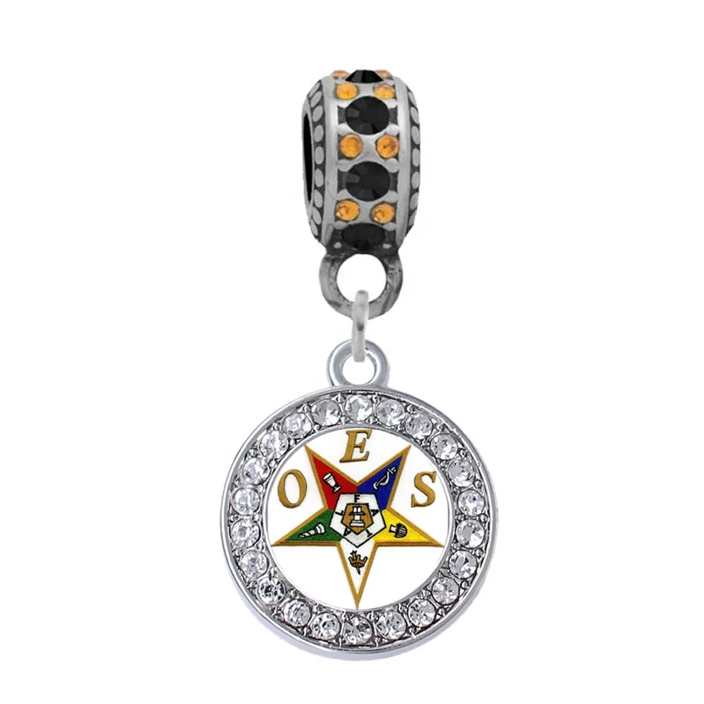 HUSURU jewelry New design enamel metal Greek letter OES charm pendant for Order of the Eastern Star jewelry DIY accessories