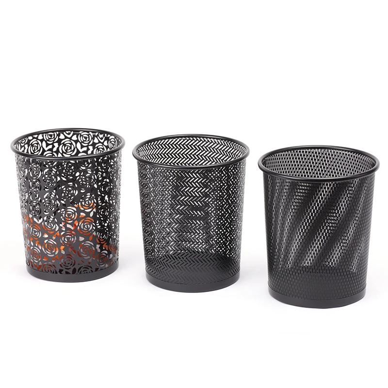 Wire mesh waste basket office can trash liner