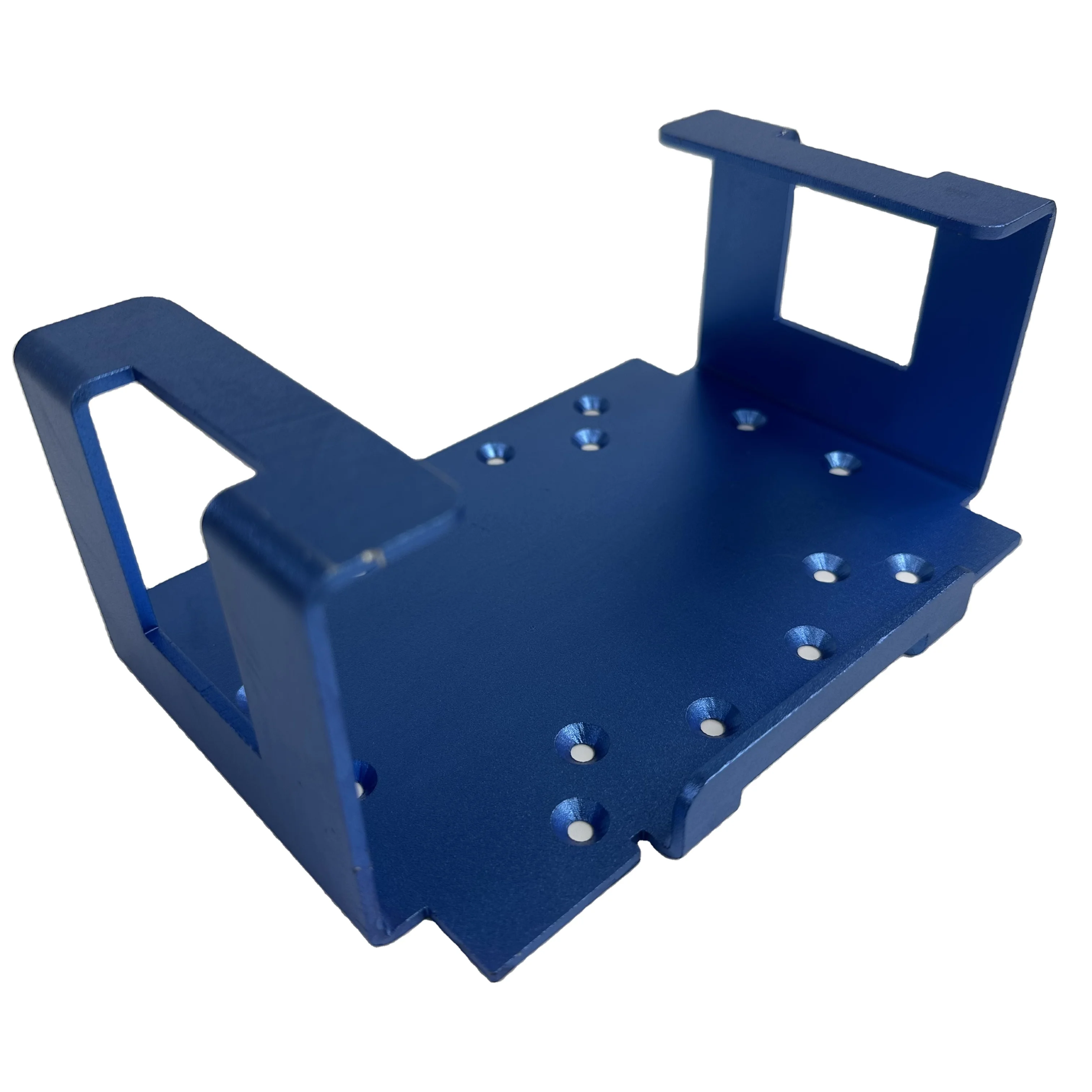 Custom aluminum steel  sheet metal sandblasting anodizing blue color bending welding
