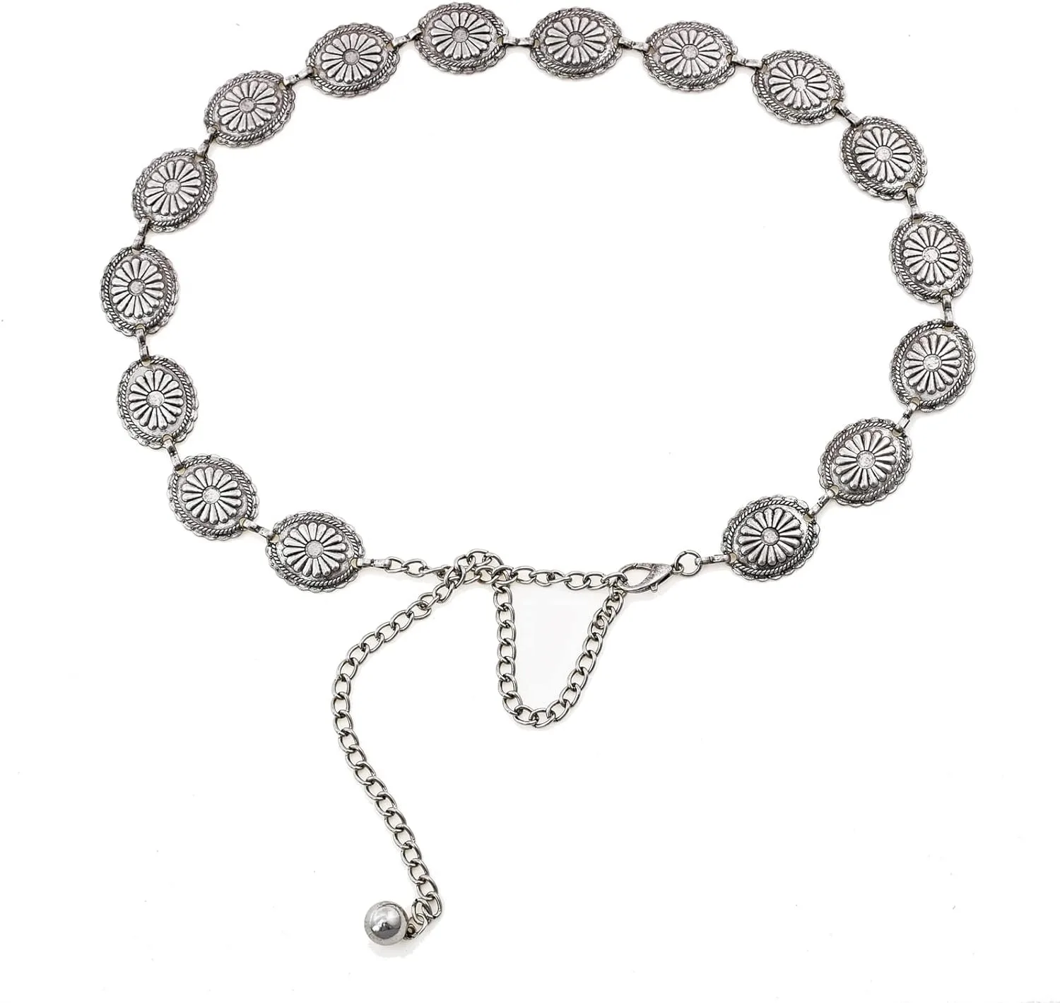 Factory direct sale popular waist belt accept custom metal chain dress belt sweater belt decorated