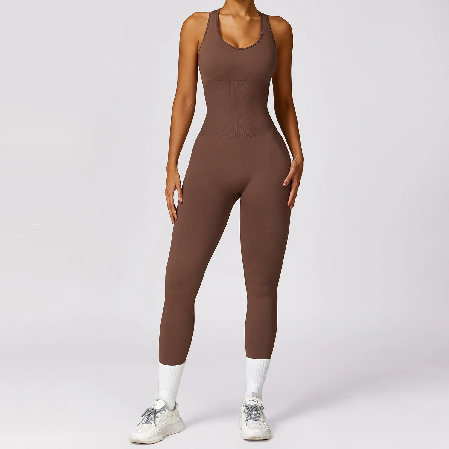 Customize Women Jumpsuit Yoga Workout Bodysuit Women Workout Sportswear Running Yoga Compression Seamless Jumpsuit For Women