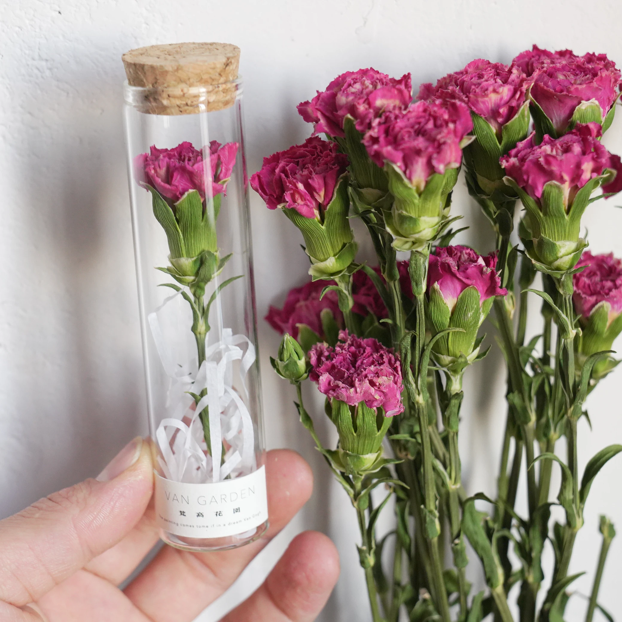 Wholesale Customized Holiday Gift Table Decoration Natural Real Drid Flowers in Glass Tube