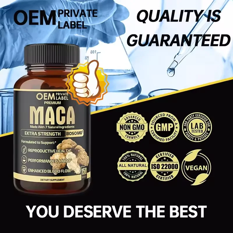 Оптовая продажа OEM/ODM капсулы с корнями Маки черным перцем ашваганда веганский органический порошок корня маки энергетическая Иммунная поддержка