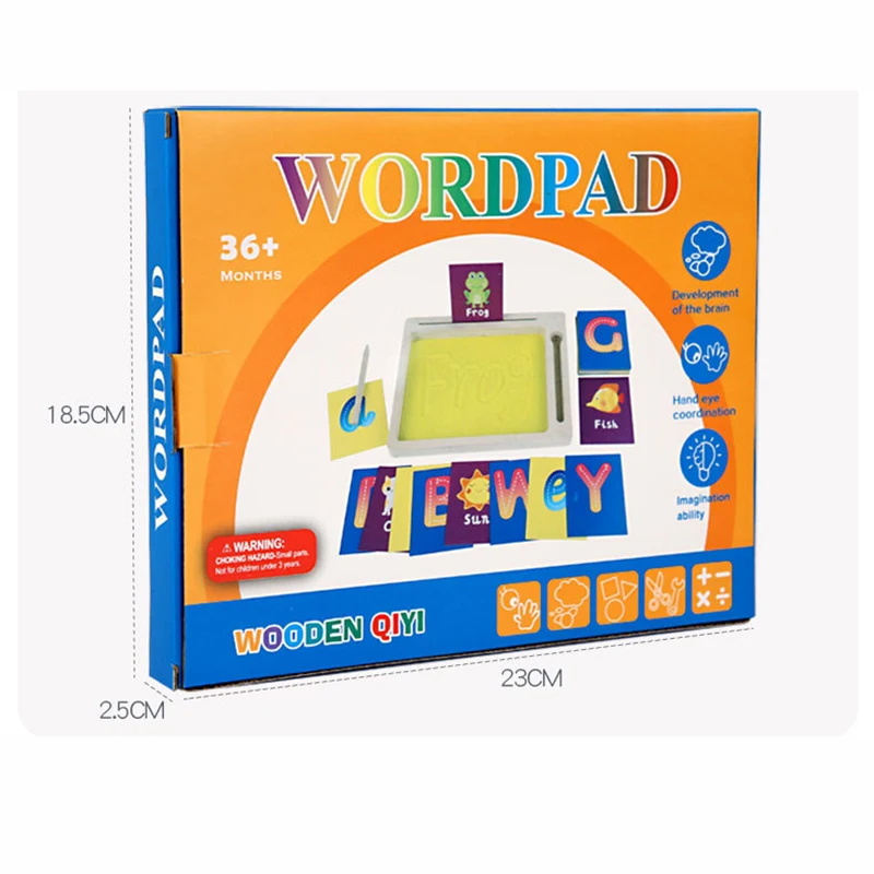 Mumoni Funny Wooden Sand Tracing Tray Kids Alphabet And Number Learning Toy Children Montessori Learning Toys