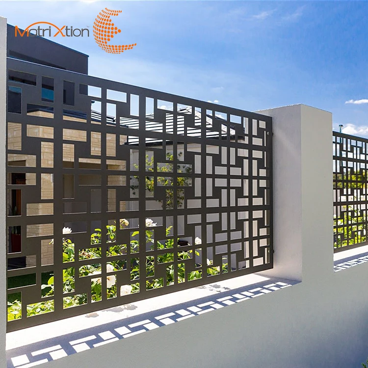 Laser Cutting Aluminum Fencing Perforated Metal Sheet Fence For Garden Fencing