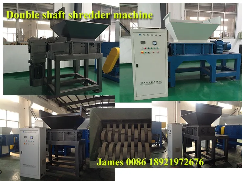 factory price pvc pe pet rubber tire shredder recycling machine/twin shaft shredder/plastic recycling machines